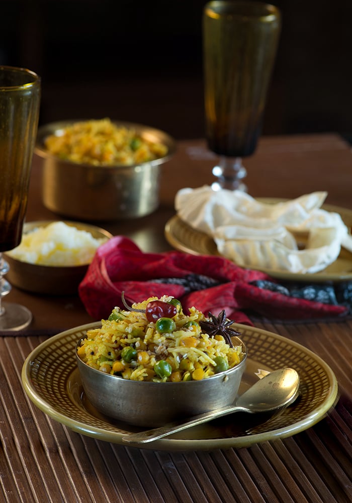 Bhuni Khichadi is a dish that is cooked on Makar Sankranti in most of northern India. From as long as I remember, bhuni khichadi and Chawal ki kheer are two staple dishes Mom used to make for the breakfast on the day of makar Sankranti