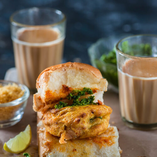 Vada Pav is one of the famous Mumbai street food and most favorite roadside snack. Mumbai vada pav can be called own desi Indian burger is a sandwich in which spicy vada with chutney is sandwiched in pav bun.