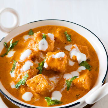 Paneer Tikka Masala is rich and flavourful Paneer dish. The recipe of this restaurant style Paneer tikka masala is inspired from popular British Curry Chicken Tikka Masala.