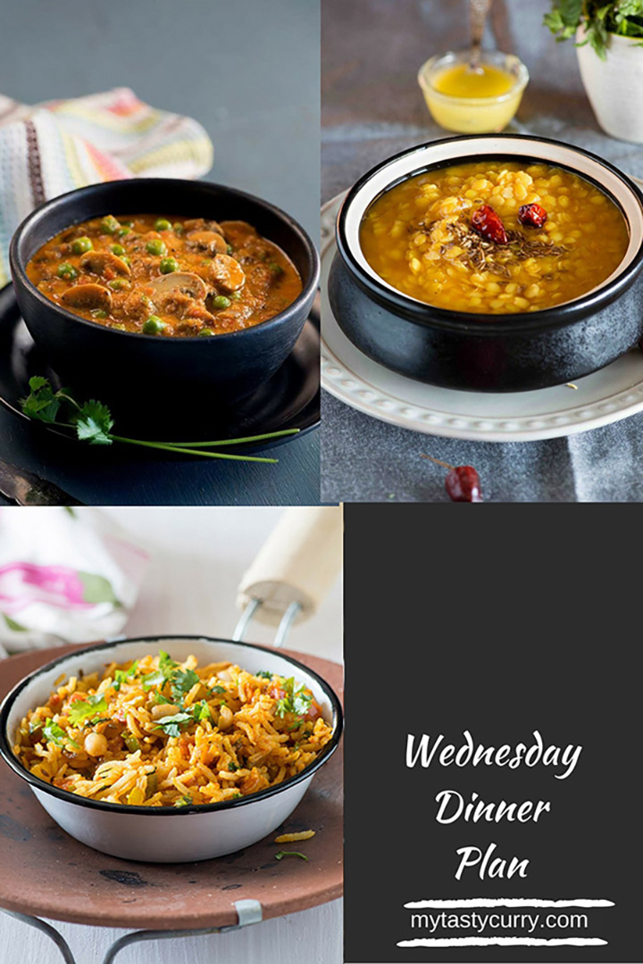 Indian Meal Plan with recipes for a week. Day wise weekly Indian Meal plan with recipes, grocery list and meal prep tips for everyday dinner under 30 minute.