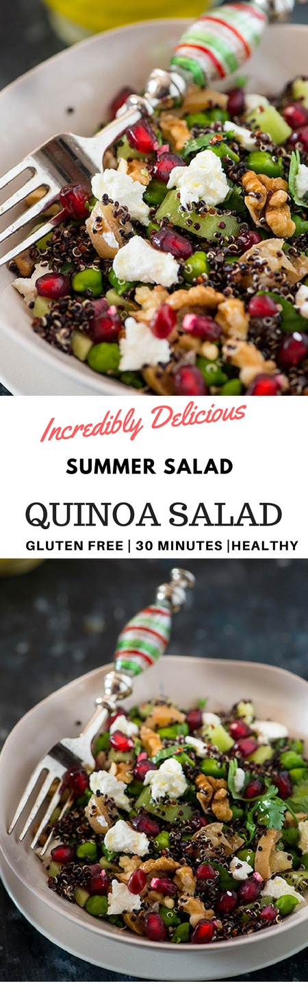 My most favorite go-to quinoa salad recipe! This has to be my Best quinoa salad recipe ever! The quinoa salad is quick and easy to make incredibly delicious. Learn to make this quinoa salad recipe at mytastycurry.com #Glutenfree #quinoa #quinoa Salad