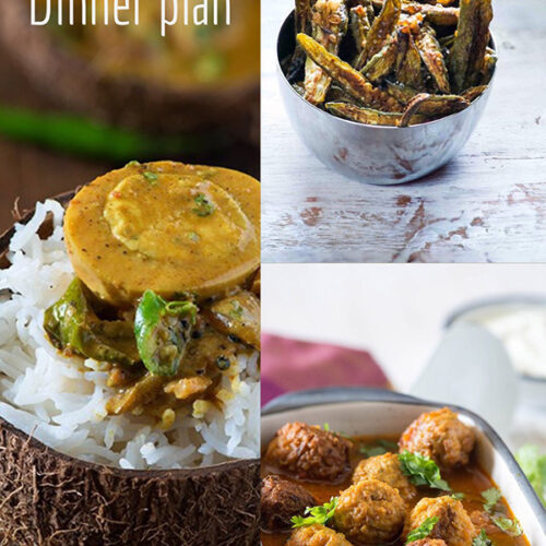 Everyday Indian dinner plan for each day of week