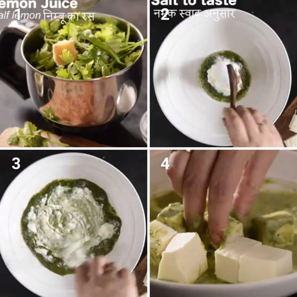 marinating paneer for paneer tikka