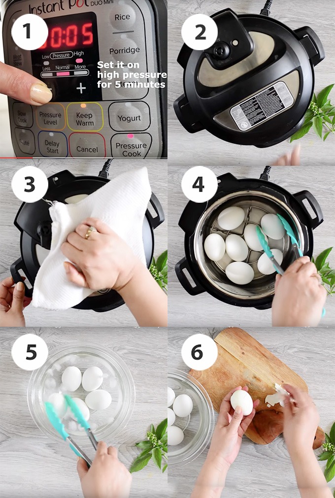 hard boiled instant pot eggs step by step pictures