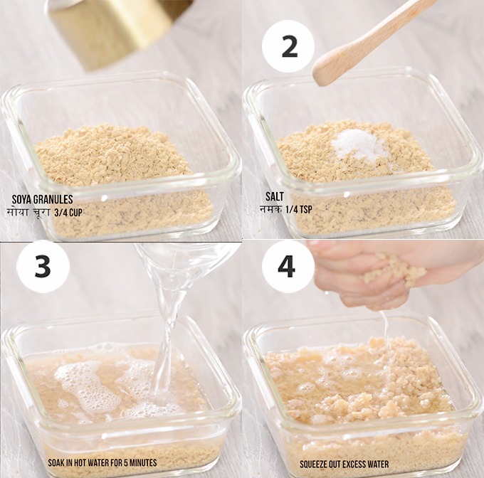 soaking soya granules step by step