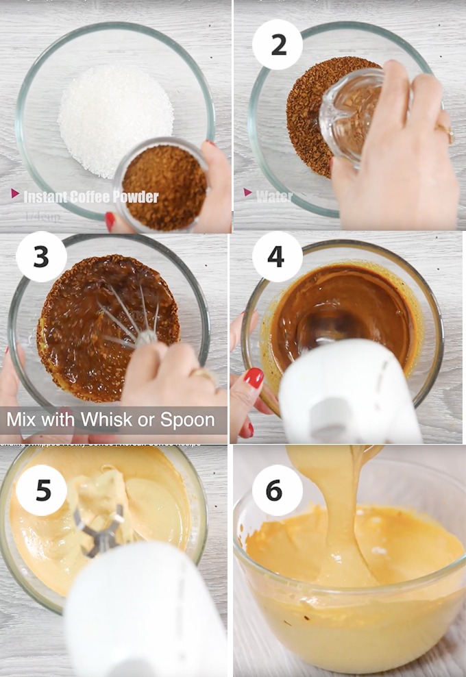 whipping coffee step by step shots