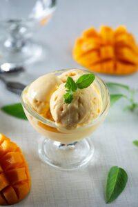 Homemade Mango Ice cream without machine