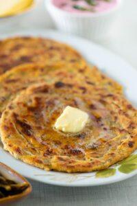 dal paratha with butter
