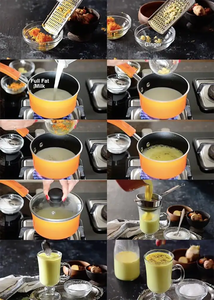 Stepwise method of making Golden Milk recipe
