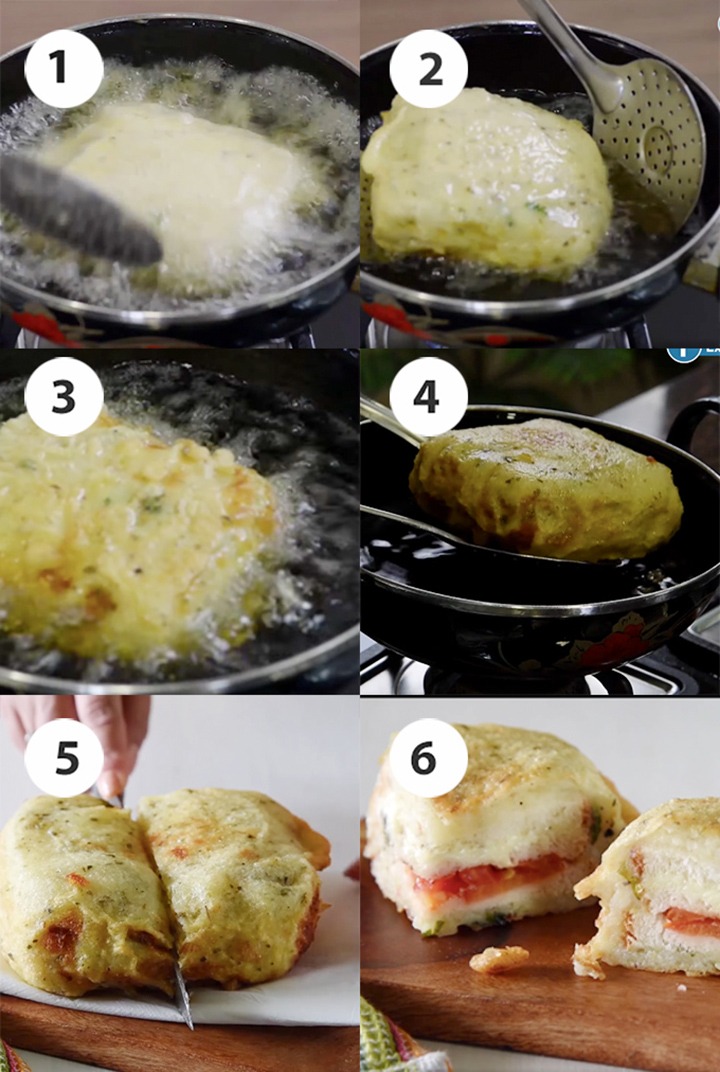 Step by step Bread sandwich pakora snack