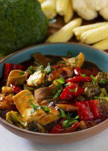 Stir fried veggies in hot garlic sauce Recipe