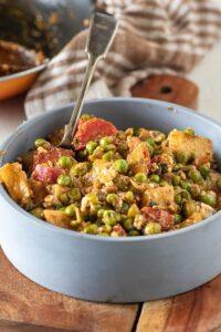 greek sweet peas and potato