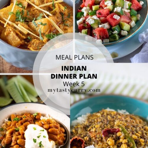 Indian meal plan dinner for week 5