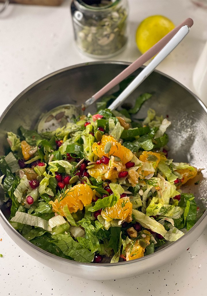 quick and easy Orange Pomegranate Salad in Bowl