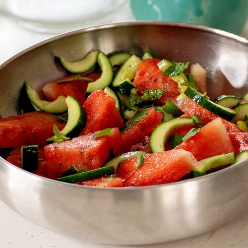 watermelon cucumber salad recipe featured image