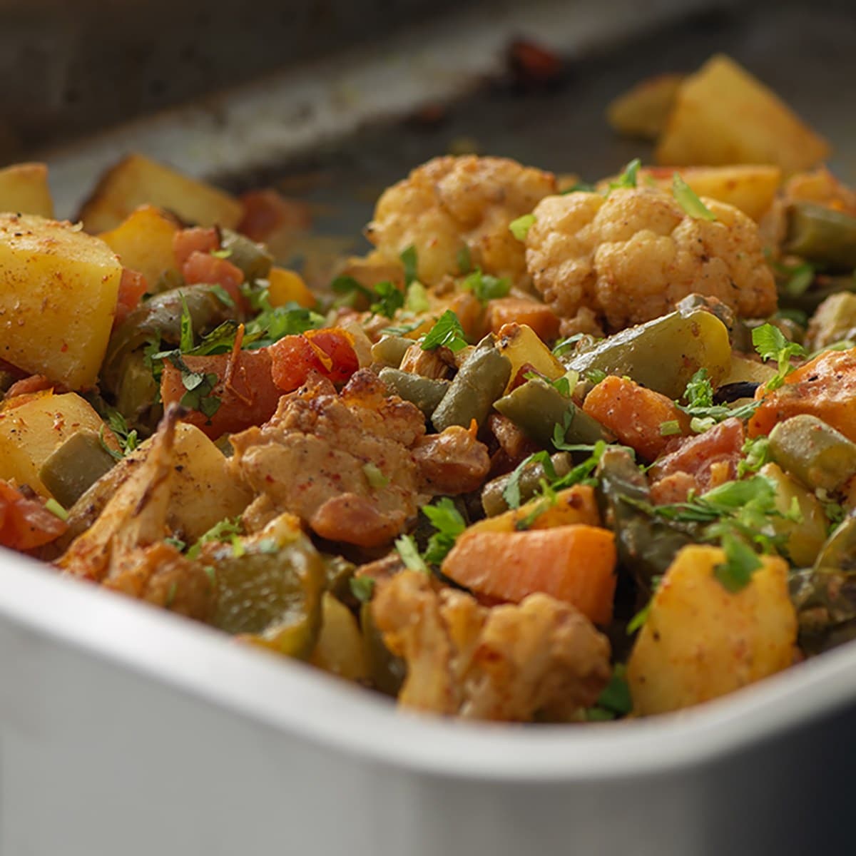 Easy Mix Veg Sabzi Tray Bake In Oven For A Quick, Tasty Dinner - My Tasty Curry