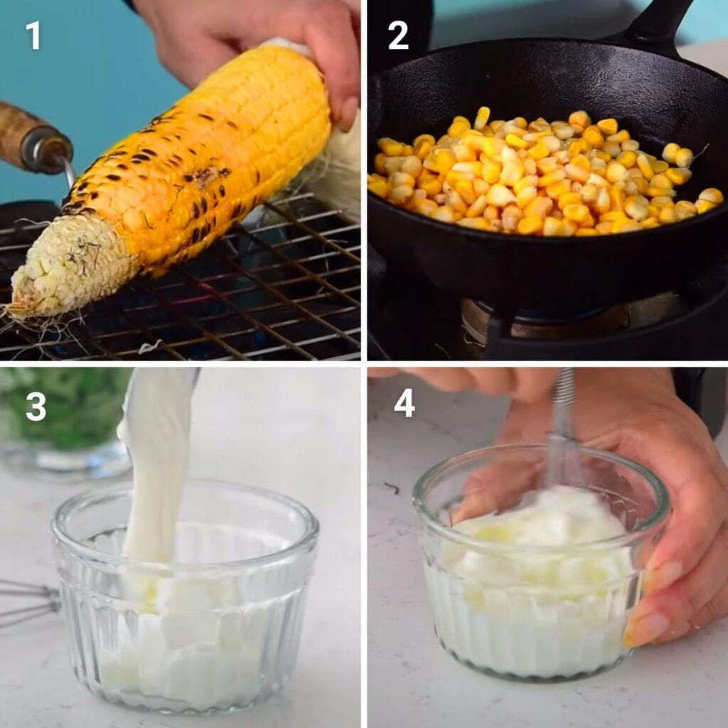 roasting corn for mexican corn salad