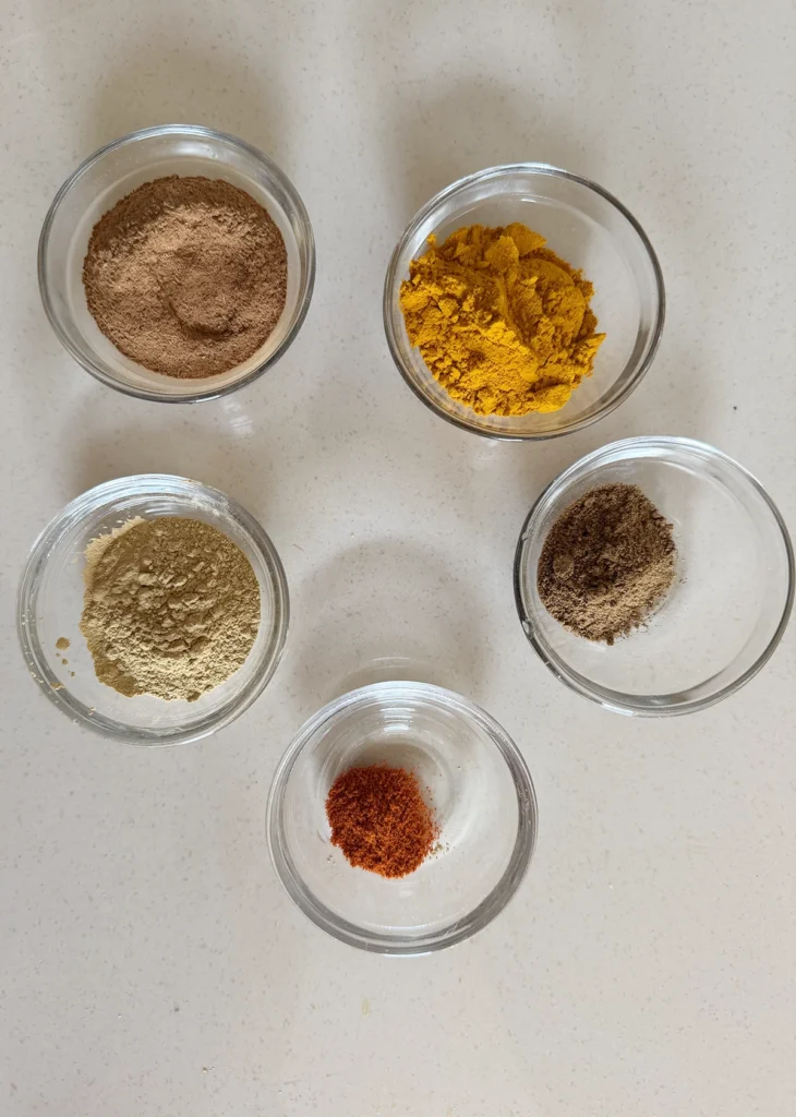 Ingredients for Dementia Prevention Spice Blend Recipe