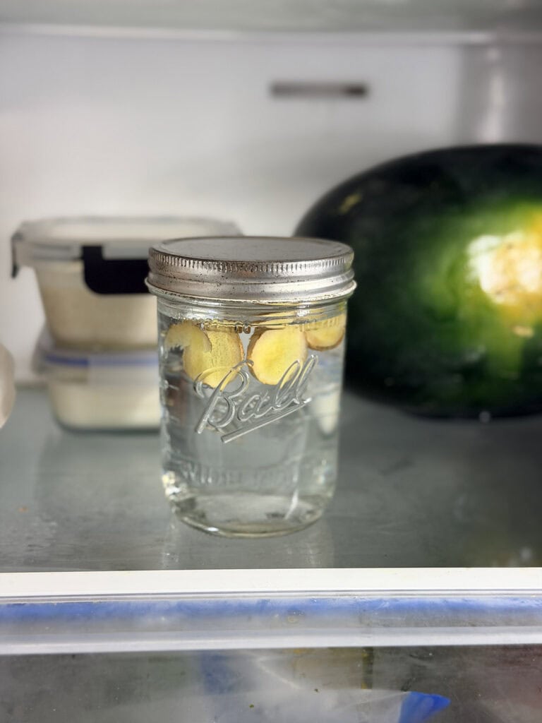 cold steeping ginger in water overnight